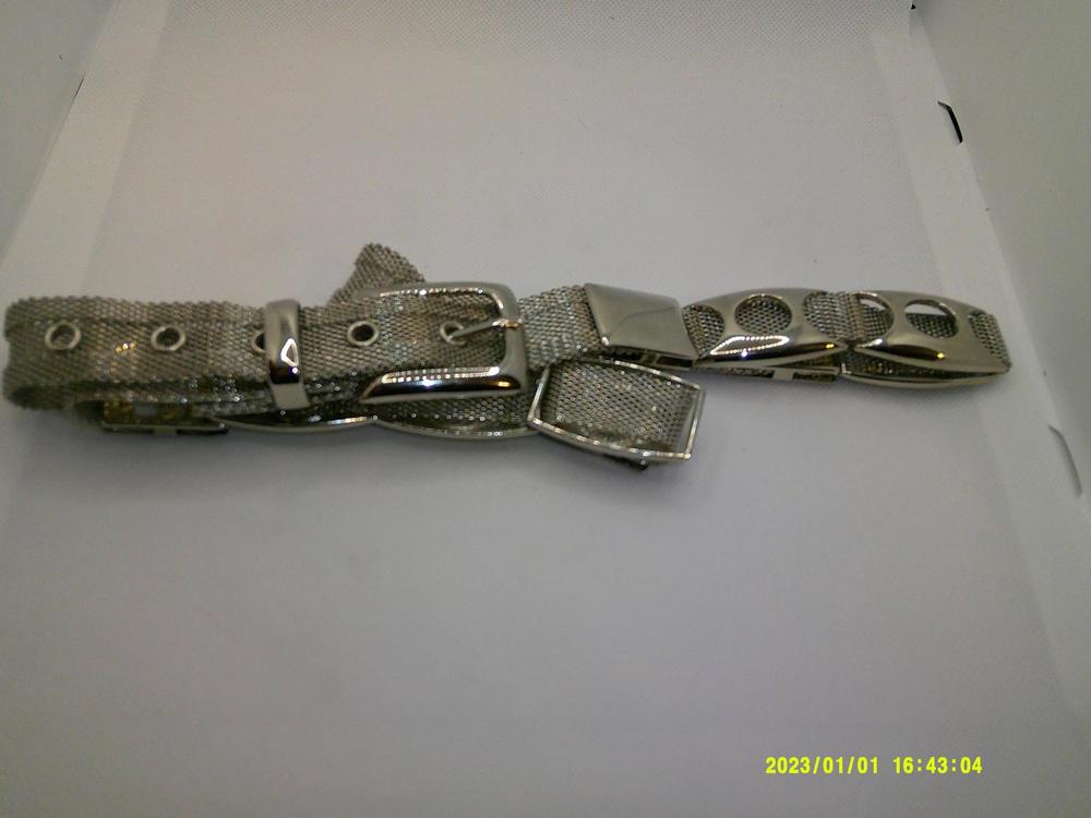 Vintage Y2K Belt Silver Tone Mesh Embellished Medallions